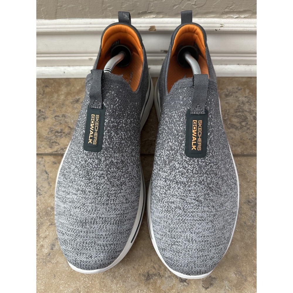 Skechers Men's GO WALK Arch Fit  21625WW Gray And Orange Size 11 - Picture 3 of 7
